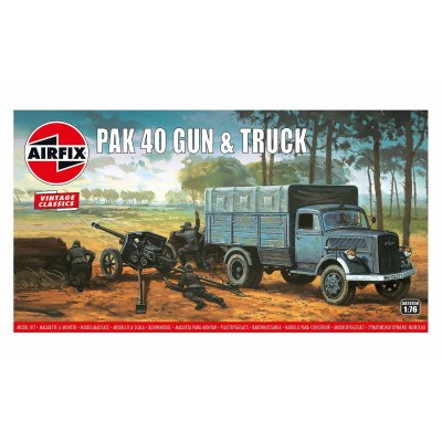 PAK 40 Gun & Track - 1/76 SCALE - AIRFIX A02315V ( VINTAGE CLASSICS ) 